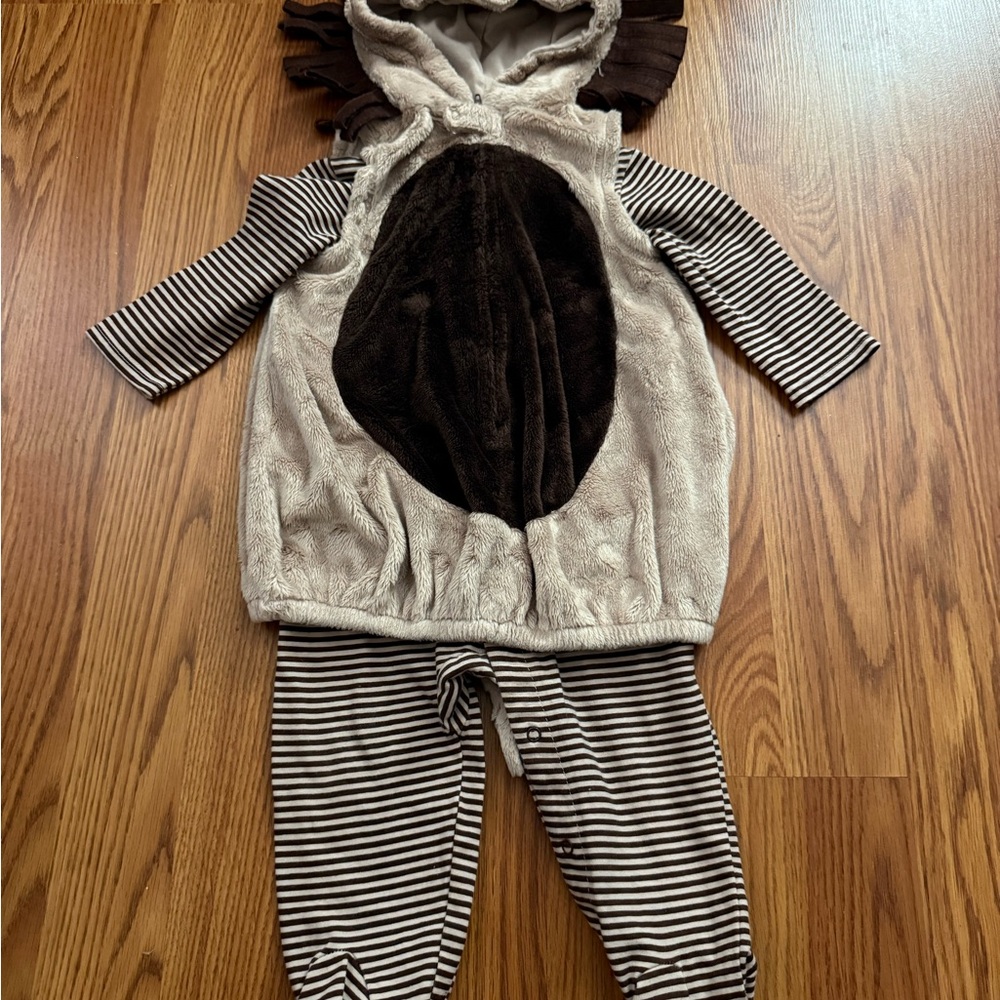 Charming Kids Lion Halloween Costume footie in Brown and Cream